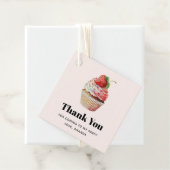 Aardbeiencupcake zoet dessert bedankt bedankjes labels (In situ)