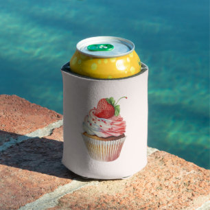 Aardbeiencupcake zoet dessert blikjeskoeler