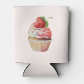 Aardbeiencupcake zoet dessert blikjeskoeler (Voorkant)