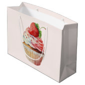 Aardbeiencupcake zoet dessert groot cadeauzakje (Achterkant Gekanteld)