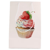 Aardbeiencupcake zoet dessert medium cadeauzakje (Achterkant)