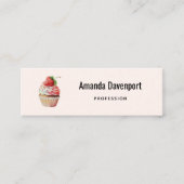 Aardbeiencupcake zoet dessert mini visitekaartje (Voorkant)