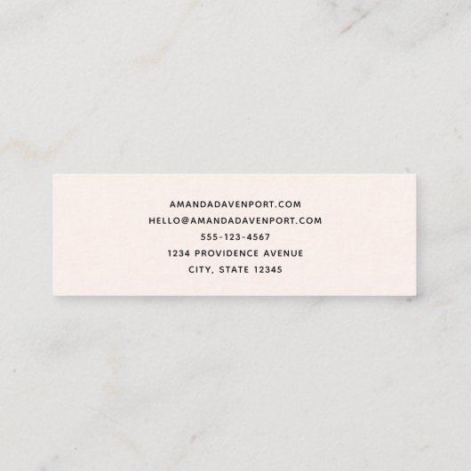 Aardbeiencupcake zoet dessert mini visitekaartje (Achterkant)