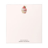 Aardbeiencupcake zoet dessert notitieblok (Voorkant)
