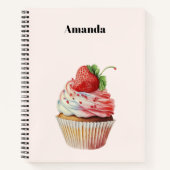 Aardbeiencupcake zoet dessert notitieboek (Voorkant)