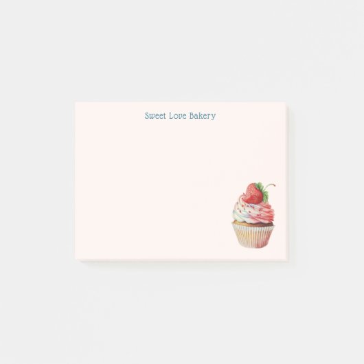 Aardbeiencupcake zoet dessert post-it® notes (Voorkant)