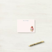 Aardbeiencupcake zoet dessert post-it® notes (Op bureau)