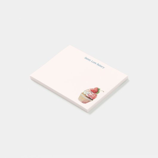 Aardbeiencupcake zoet dessert post-it® notes (Schuin)
