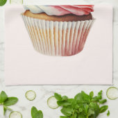 Aardbeiencupcake zoet dessert theedoek (Gevouwen)