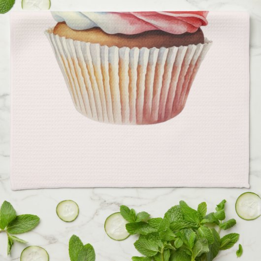 Aardbeiencupcake zoet dessert theedoek (Gevouwen)