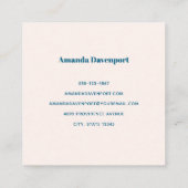 Aardbeiencupcake zoet dessert vierkante visitekaartje (Achterkant)