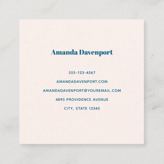 Aardbeiencupcake zoet dessert vierkante visitekaartje (Achterkant)