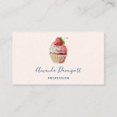 Aardbeiencupcake zoet dessert visitekaartje (Voorkant)