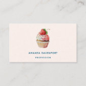 Aardbeiencupcake zoet dessert visitekaartje (Voorkant)