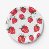 Aardbeiendeklaag Borden Papieren Bordje (Voorkant)