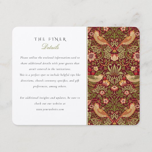 Aardbeiendief Bruiloft Informatie Kaart (Voorkant)