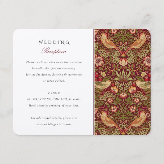 Aardbeiendief Bruiloft Receptie Kaart (Voorkant)