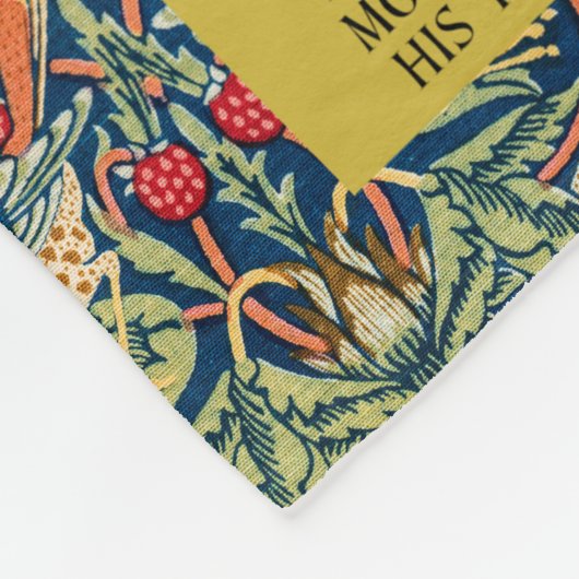 Aardbeiendief - Ontwerp van William Morris Fleece Deken (Hoek)
