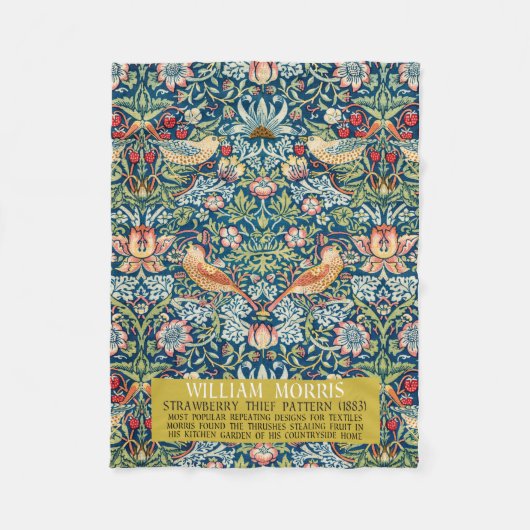 Aardbeiendief - Ontwerp van William Morris Fleece Deken (Voorkant)