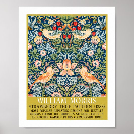 Aardbeiendief - Ontwerp van William Morris Poster (Voorkant)