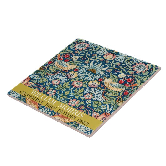 Aardbeiendief - Ontwerp van William Morris Tegeltje (Zijkant)