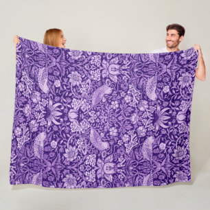 Aardbeiendief Paars, William Morris Fleece Deken