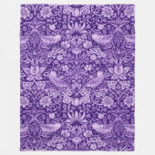Aardbeiendief Paars, William Morris Fleece Deken (Voorkant)