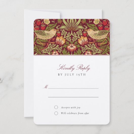 Aardbeiendief RSVP uitnodiging voor bruiloft (Voorkant)