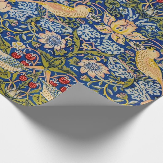 Aardbeiendief vogel van William Morris Cadeaupapier (Hoek)