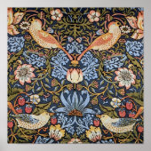 Aardbeiendief Vogeltextiel William Morris Poster (Voorkant)