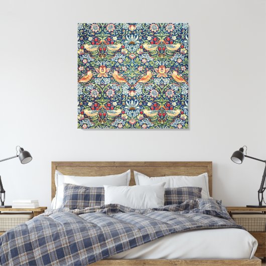 Aardbeiendief William Morris Art Canvas (Insitu (Slaapkamer))