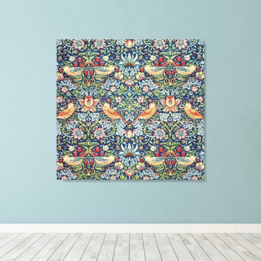 Aardbeiendief William Morris Art Canvas (Insitu (Houten vloer))