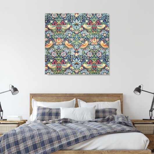 Aardbeiendief William Morris Art Canvas (Insitu (Slaapkamer))