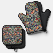 Aardbeiendief William Morris Ovenwant & Pannenlap Set (Voorkant / Achterkant)
