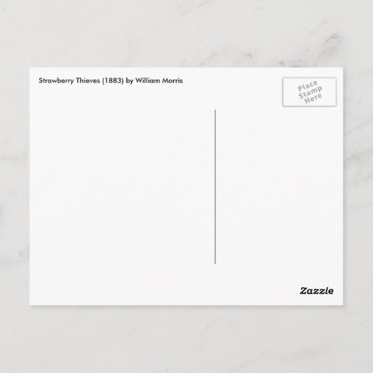 Aardbeiendieven van William Morris,  kunst Briefkaart (Achterkant)