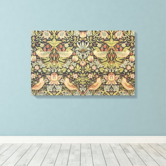 Aardbeiendieven van William Morris, kunst Canvas Afdruk (Insitu (Houten vloer))