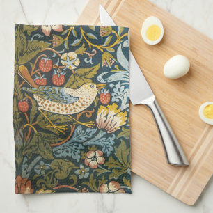 Aardbeiendieven van William Morris, kunst Theedoek