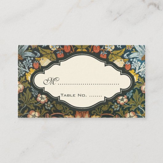 Aardbeiendieven Vintage bruiloft set Plaatskaartje (Voorkant)