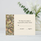 Aardbeiendieven Vintage bruiloft set RSVP Kaartje (Staand voorkant)