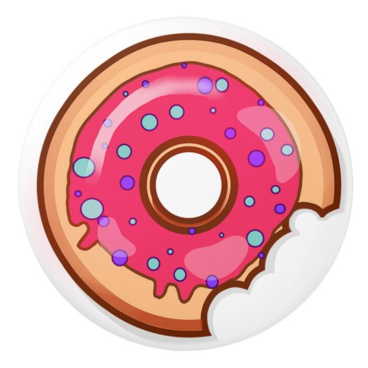 Aardbeiendonut met sproeiers keramische knop (Voorkant)