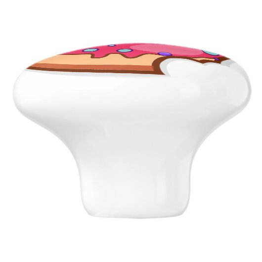 Aardbeiendonut met sproeiers keramische knop (Zijkant)