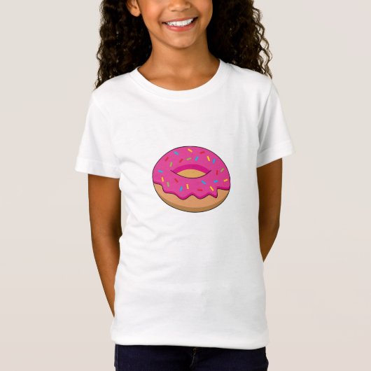 Aardbeiendonut met strooiende Cartoon T-shirt (Voorkant)