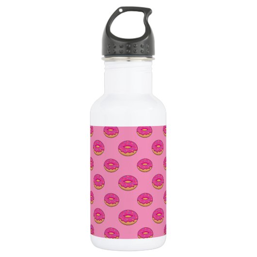 Aardbeiendonut met strooiende Cartoon Waterfles (Voorkant)