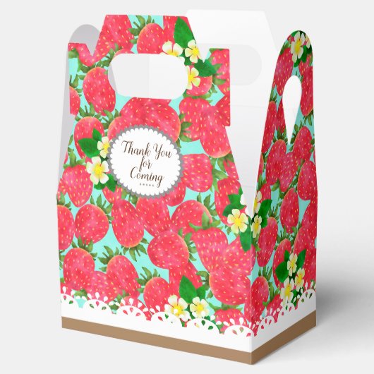 Aardbeiendoos Bedankdoosjes (Geopend)