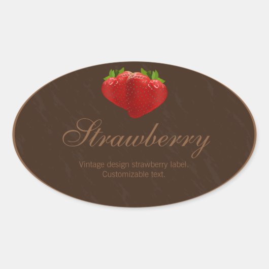 Aardbeienetiket etiquette ovale sticker (Voorkant)