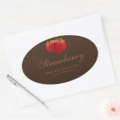 Aardbeienetiket etiquette ovale sticker (Envelop)