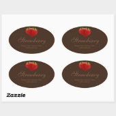 Aardbeienetiket etiquette ovale sticker (Vel)