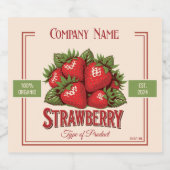   aardbeienetiket likeurfles etiket (Enkel label)