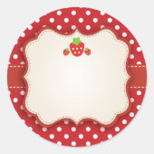 Aardbeienetiket Ronde Sticker (Voorkant)