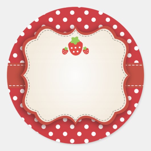 Aardbeienetiket Ronde Sticker (Voorkant)